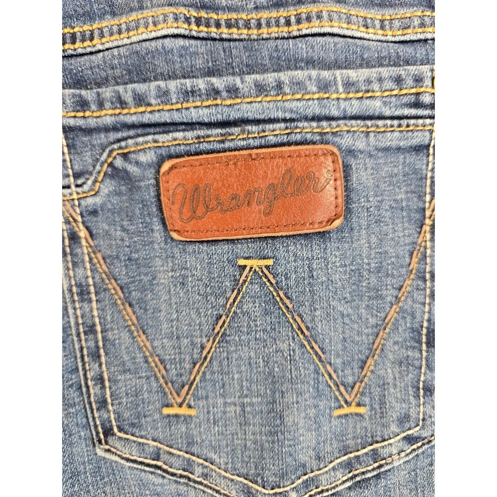 Wrangler Retro Slim Boot Jeans Mens 30x27 Blue Denim Western Casual Cowboy